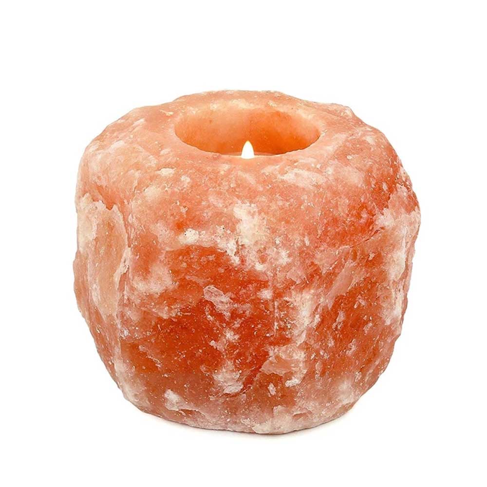 Himalayan Pink Salt Tea Light Holder – Natural & Square Shapes