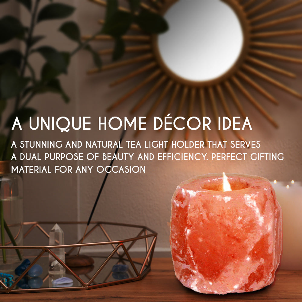 Himalayan Pink Salt Tea Light Holder – Natural & Square Shapes