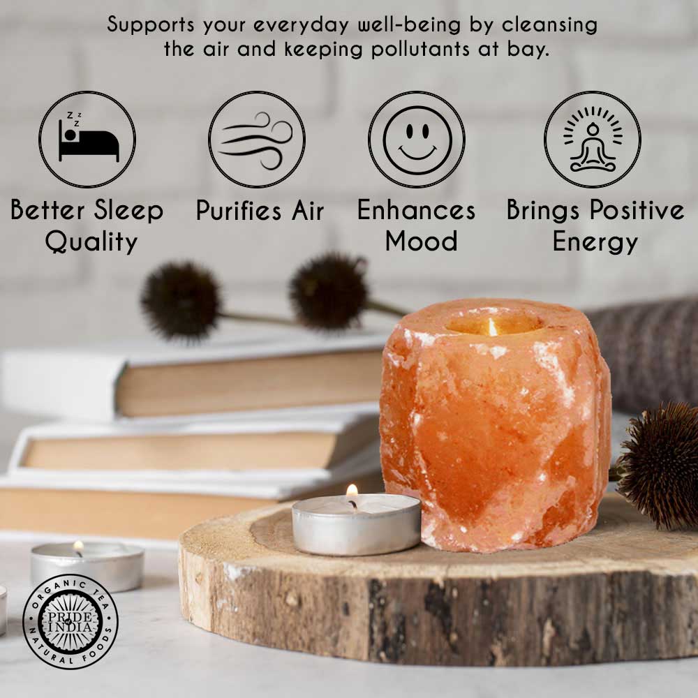 Himalayan Pink Salt Tea Light Holder – Natural & Square Shapes