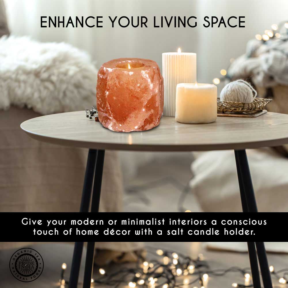 Himalayan Pink Salt Tea Light Holder – Natural & Square Shapes